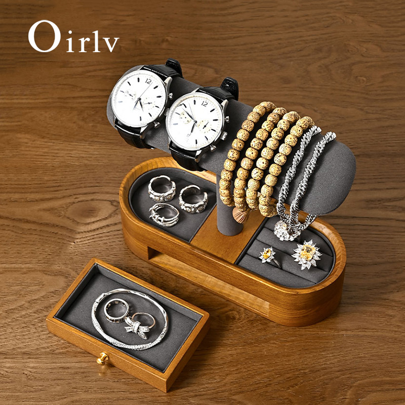Token Tray Organizer - Oirlv Massivholz Uhren-Organizer, Regal, T-Bar, Uhrenhalter,