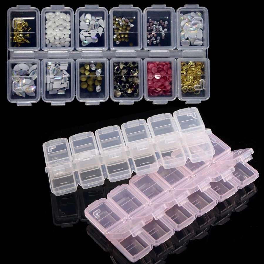 Token Tray Organizer - 12-Fächer Kunststoff-Organizer für Strass, Nagelkunst-Werkzeug und