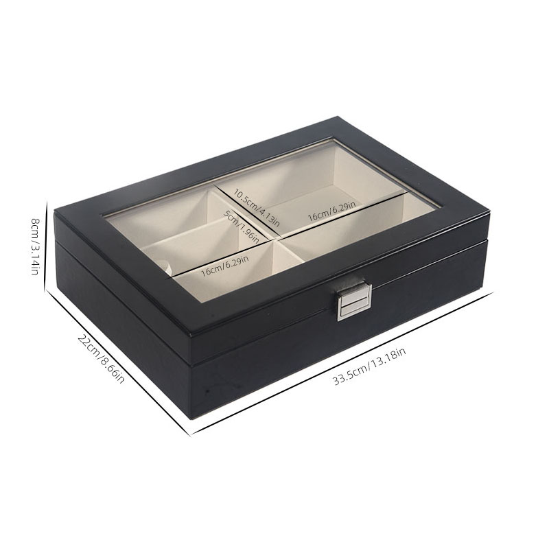 Schwarze 6-Fächer-Brillenaufbe – Token Tray Organizer Bewertung und Preis