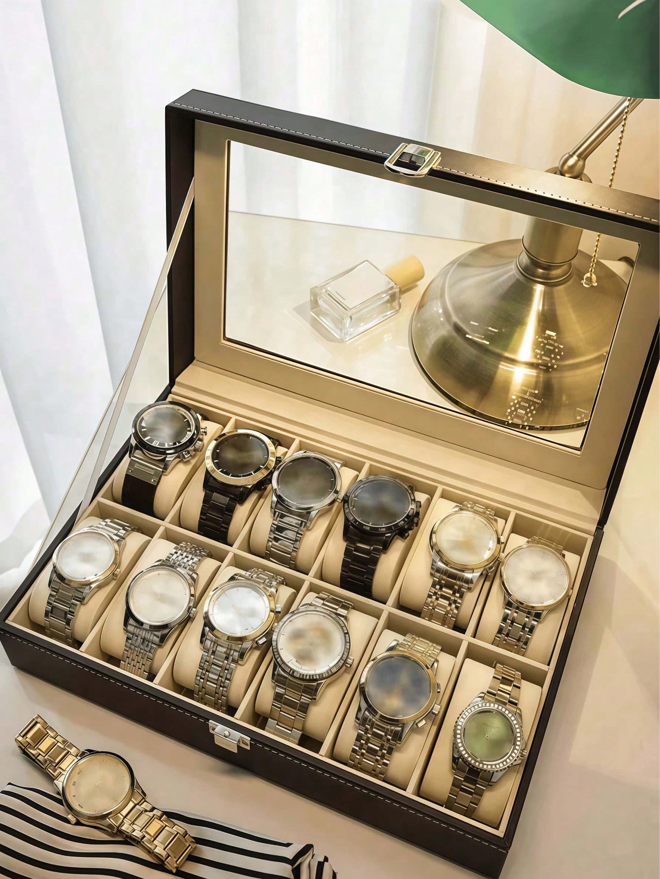 Leder-Uhrenbox mit Schloss, Gr – Token Tray Organizer Bewertung und Preis