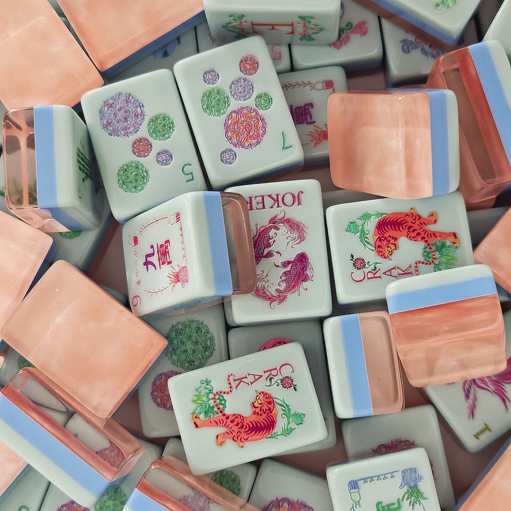 Graviertes Perlrosa Acryl Amer – Board Game Mahjong Bewertung und Preis